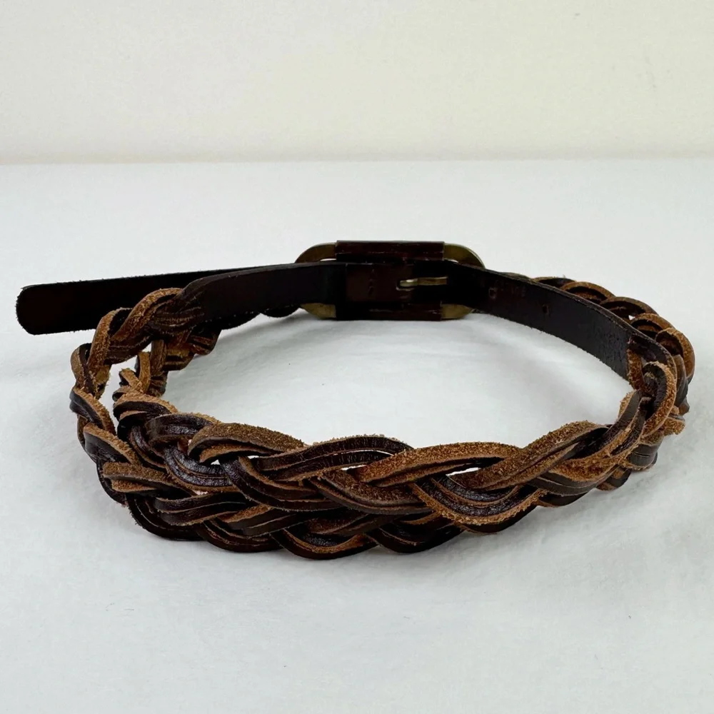 Delia's Vintage Brown Leather Braided Belt